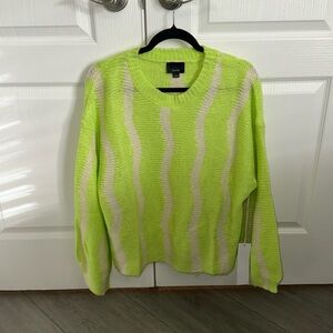 NWT Lumiere green and cream sweater size large
